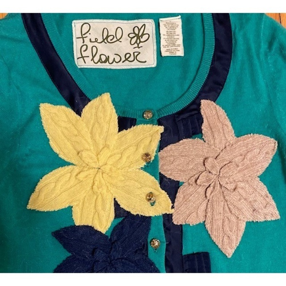 FIELD FLOWER Anthropologie Cottagecore Soft Girl cardigan sweater S Small - Picture 4 of 4